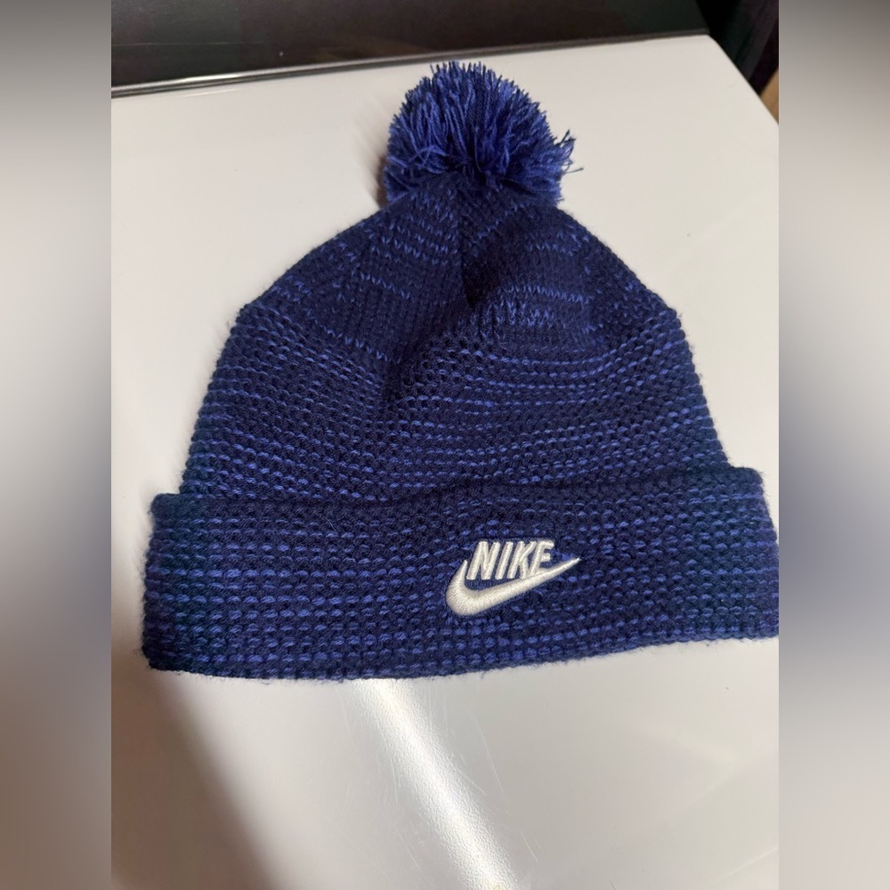 Nike Kids Pom Pom Beanie Hat - Deep Blue